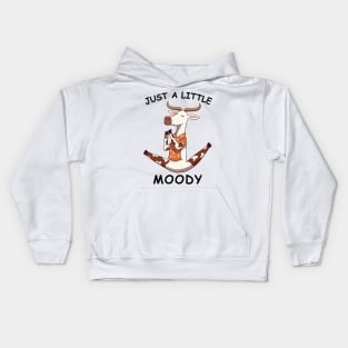 Just A Little Moody, funny cow doing yoga Kids Hoodie